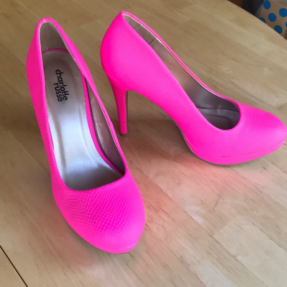 Size 8 NEON PINK heels
